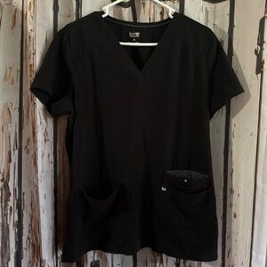 Koi next gen medium Women's Black Short Sleeve V-Neck scrub top
